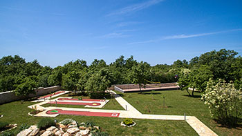 Side view on the garden